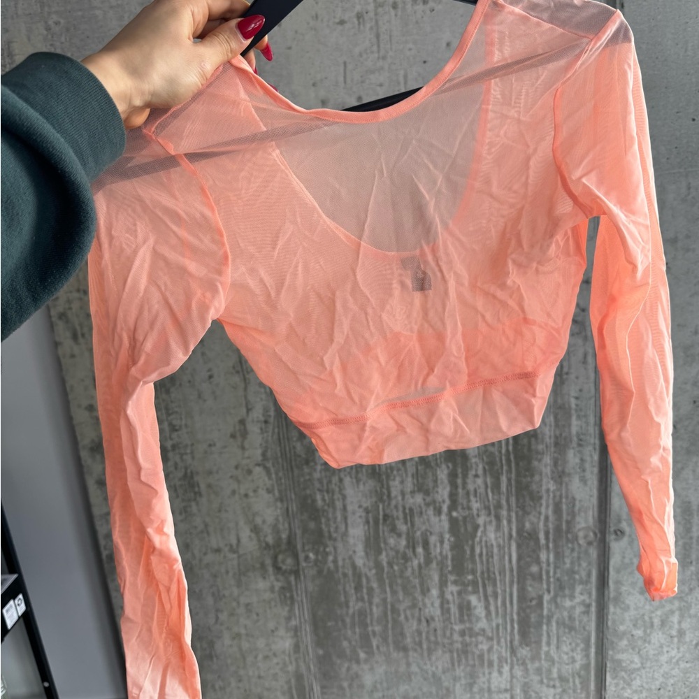 Under Armour Pink Crop Fitted Long Sleeve Tee